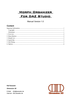 Morph Organizer For DAZ Studio - Dimension 3D
