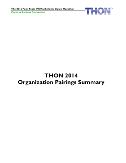THON 2014 Organization Pairings Summary