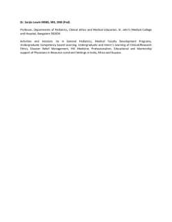 Dr. Sanjiv Lewin MBBS, MD, DNB (Ped) Professor, Departments of