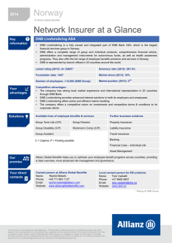 DNB Livsforsikring ASA - NI at a Glance