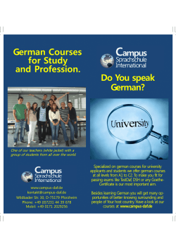 German Courses for Study and Profession. Do You speak German?