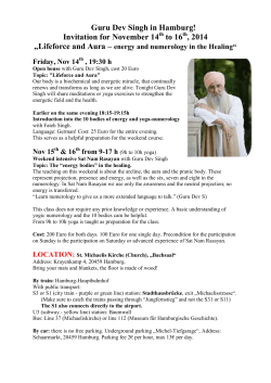 Guru Dev Singh in Hamburg! Invitation for