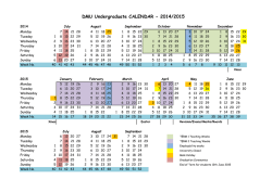 DMU Undergraduate CALENDAR