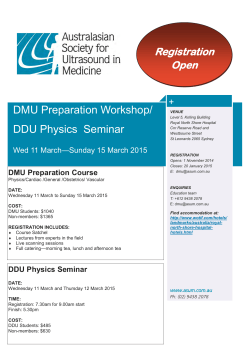 DMU Preparation Workshop/ DDU Physics Seminar