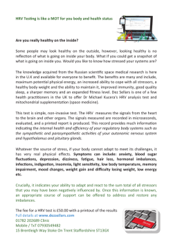 HRV Testing is like a MOT for you body and health