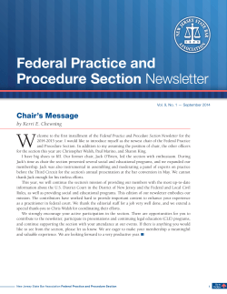 Federal Practice and Procedure Section Newsletter
