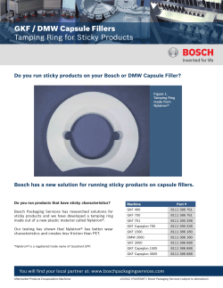 GKF / DMW Capsule Fillers Tamping Ring for Sticky Products