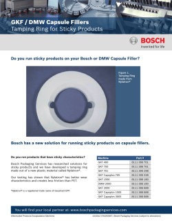 GKF / DMW Capsule Fillers Tamping Ring for Sticky Products
