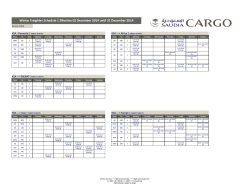 Winter Freighter Schedule 02 December 2014 - 31