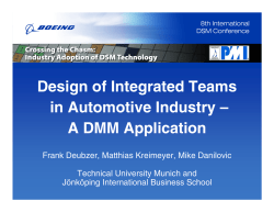 Design of Integrated Teams in Automotive Industry – A DMM