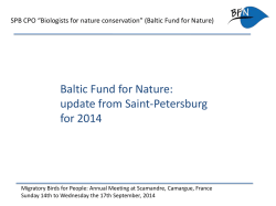 SPB CPO &ldquo;Biologists for nature conservation&rdquo; (Baltic Fund for Nature)