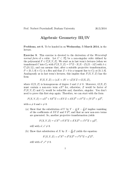 Algebraic Geometry III/IV
