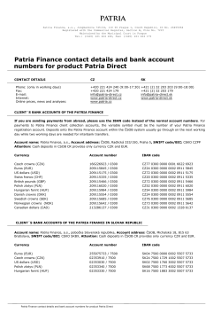 Patria Direct contact details and bank account numbers