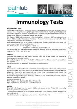 Immunology Tests - Pathlab