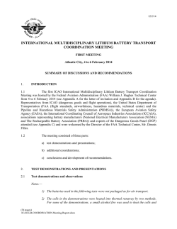 ICAO Lithium Metal Battery WG Meeting