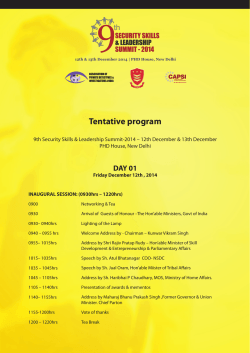 Tentative program - Conference-2014
