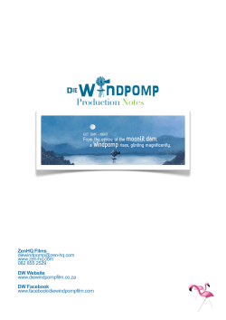 Die Windpomp Production Notes Final