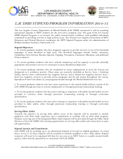 lac dmh stipend program information 2014-15