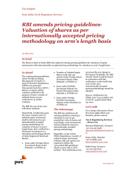 RBI amends pricing guidelines- Valuation of shares as per
