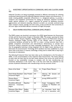 Investment opportunities in the industrial corridors