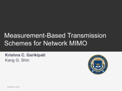 Measurement-Based Transmission Schemes for Network MIMO