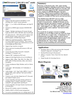 MultiStreamer DIG/IP/1-4ch -- H.264/AVC Encoder with SDI