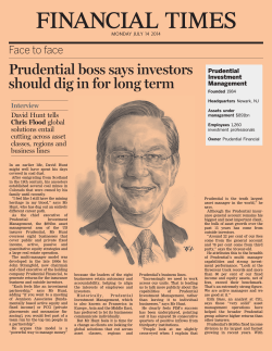 Prudential boss says investors should dig in for long term Interview
