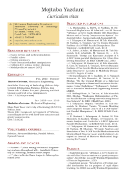 Mojtaba Yazdani Curriculum vitae