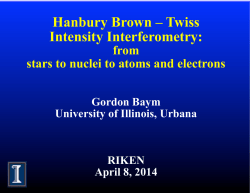 Hanbury Brown &ndash; Twiss Intensity Interferometry: