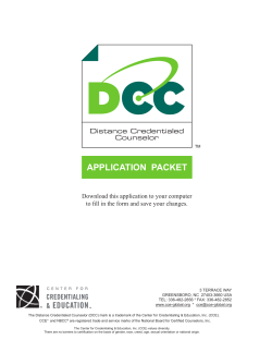 APPLICATION PACKET - Center for Credentialing and Education