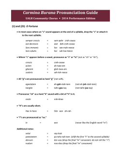 Carmina Burana pronunciation guide, 1