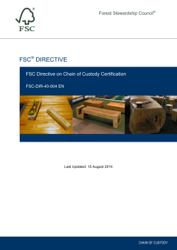 FSC Directive on Chain of Custody Certification (FSC-DIR-40-004)