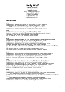 Download my Resume - Kelly Wolf Set and Costume Design