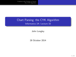 Chart Parsing: the CYK Algorithm