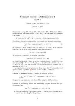 Seminar course - Optimization 2 Sheet 4
