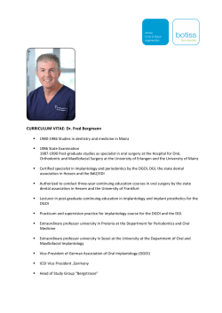 CURRICULUM VITAE: Dr. Fred Bergmann