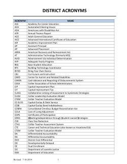 DISTRICT ACRONYMS - Collier County Public Schools