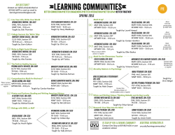 Academic Learning Communities Spring 2015