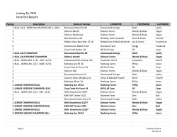 Lindsay Ex 2014 Hereford Results