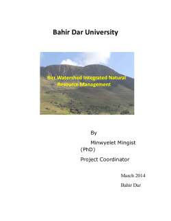 Bahir Dar University Birr Watershed Integrated Natural Resource