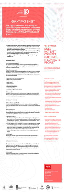Grant Fact sheet - Digital Defenders Partnership