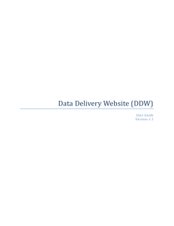 DDW User Guide - the Data Delivery Website