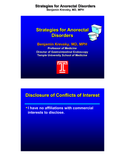 Strategies for Anorectal Disorders