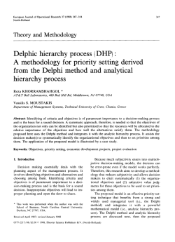 Delphic hierarchy process (DHP) : A methodology