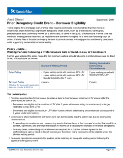Fact Sheet Prior Derogatory Credit Event – Borrower