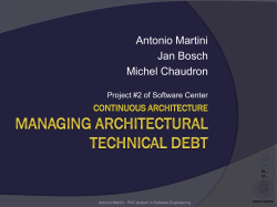 Continuous architecture - Managing architectural