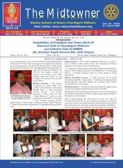 Volume : XXXIX No. 04 - Rotary Club Chandigarh