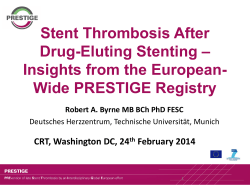 Stent Thrombosis After Drug-Eluting Stenting - Prestige-fp7