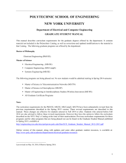 Graduate Student Manual (Revised 05/10/2014) (pdf)