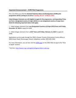 Important Announcement &ndash; AVRR Pilot Programme